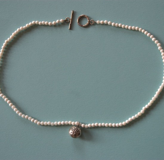 Kids white coral necklace
