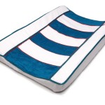 Turquoise and white deck chair