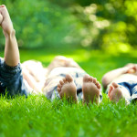 Children having picnic