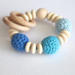 3 blue teething bracelet