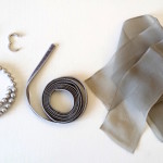 Grey ribbons necklace parts