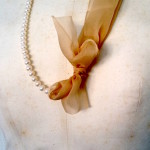 Natural chiffon ribbon pearl necklace